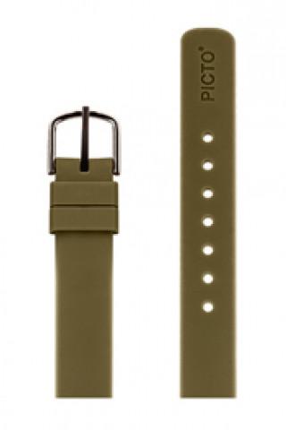 Watch strap Picto 3012 ARMY GREEN Silicone Green 12mm