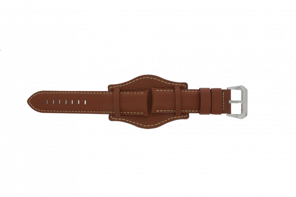 Watch strap Universal 386.08.20 Leather Brown 20mm