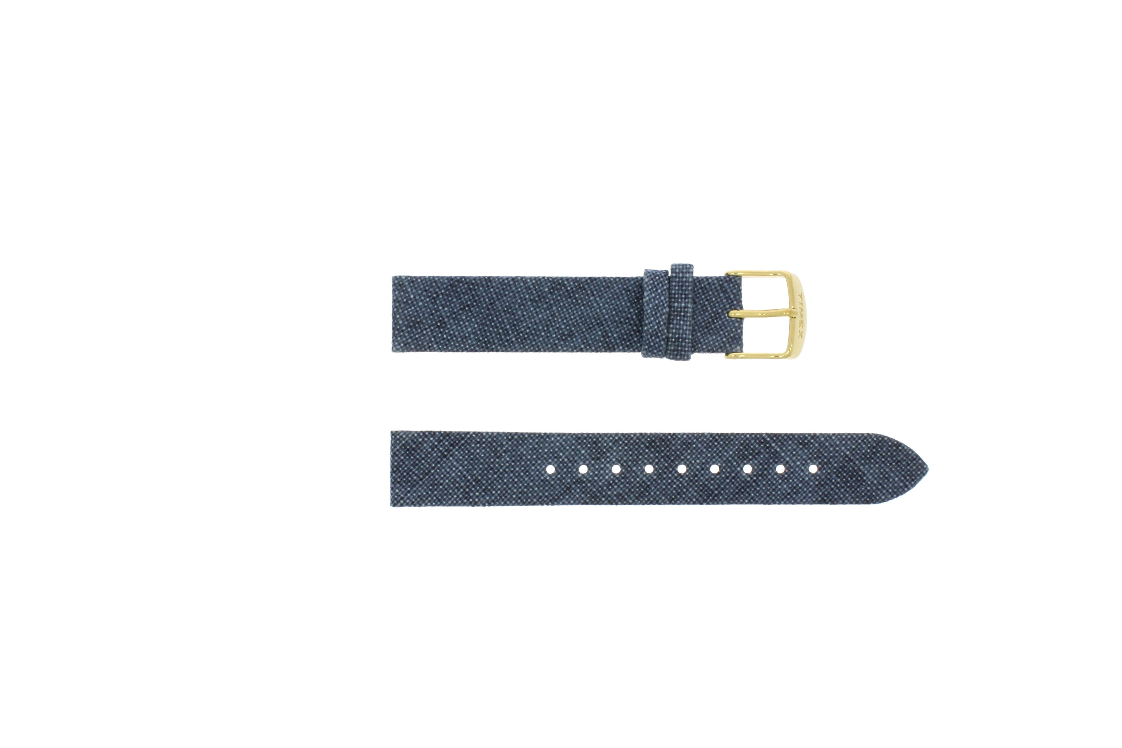 Timex watch strap PW2P63800 Leather Blue 16mm