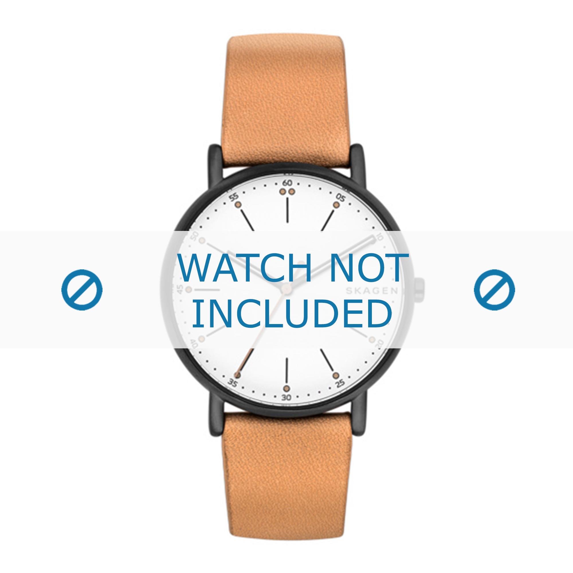 Watch strap Skagen SKW6352 Leather Beige 20mm