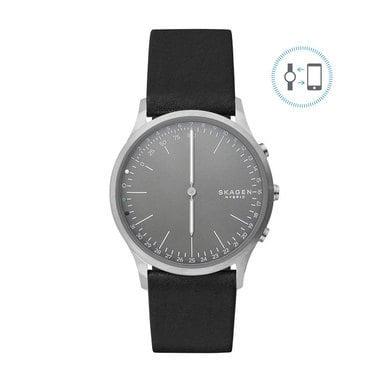 Watch strap Skagen SKT1203 Leather Black 22mm