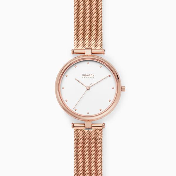 Watch strap Skagen SKW2827 Milanese Rosé 16mm