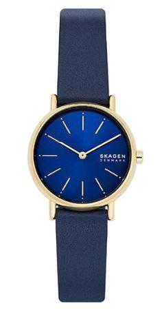 Watch strap Skagen SKW2867 Leather Blue 14mm