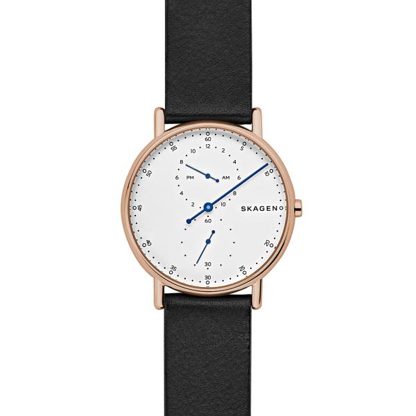 Watch strap Skagen SKW6390 Leather Black 20mm