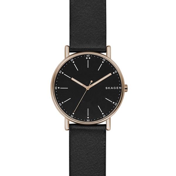 Watch strap Skagen SKW6401 Leather Black 20mm