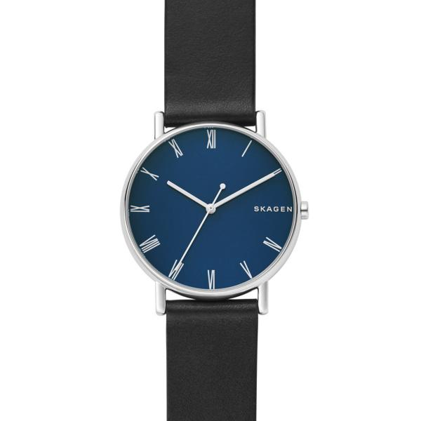 Watch strap Skagen SKW6434 Leather Black 20mm