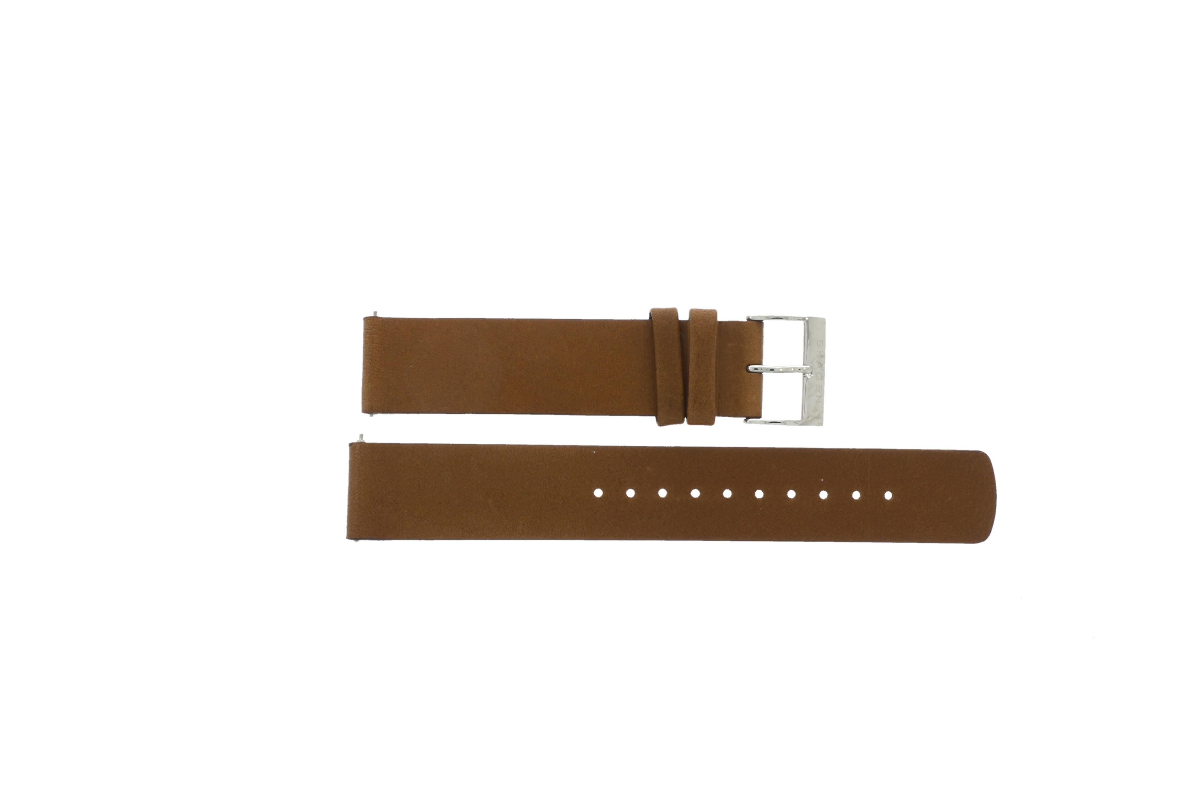 Watch strap Skagen SKW6446 / SKW6457 / HAGEN Leather Cognac 18mm