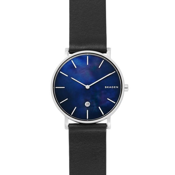 Watch strap Skagen SKW6471 Smooth leather Black 20mm