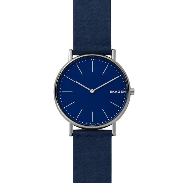 Watch strap Skagen SKW6481 Leather Blue 20mm