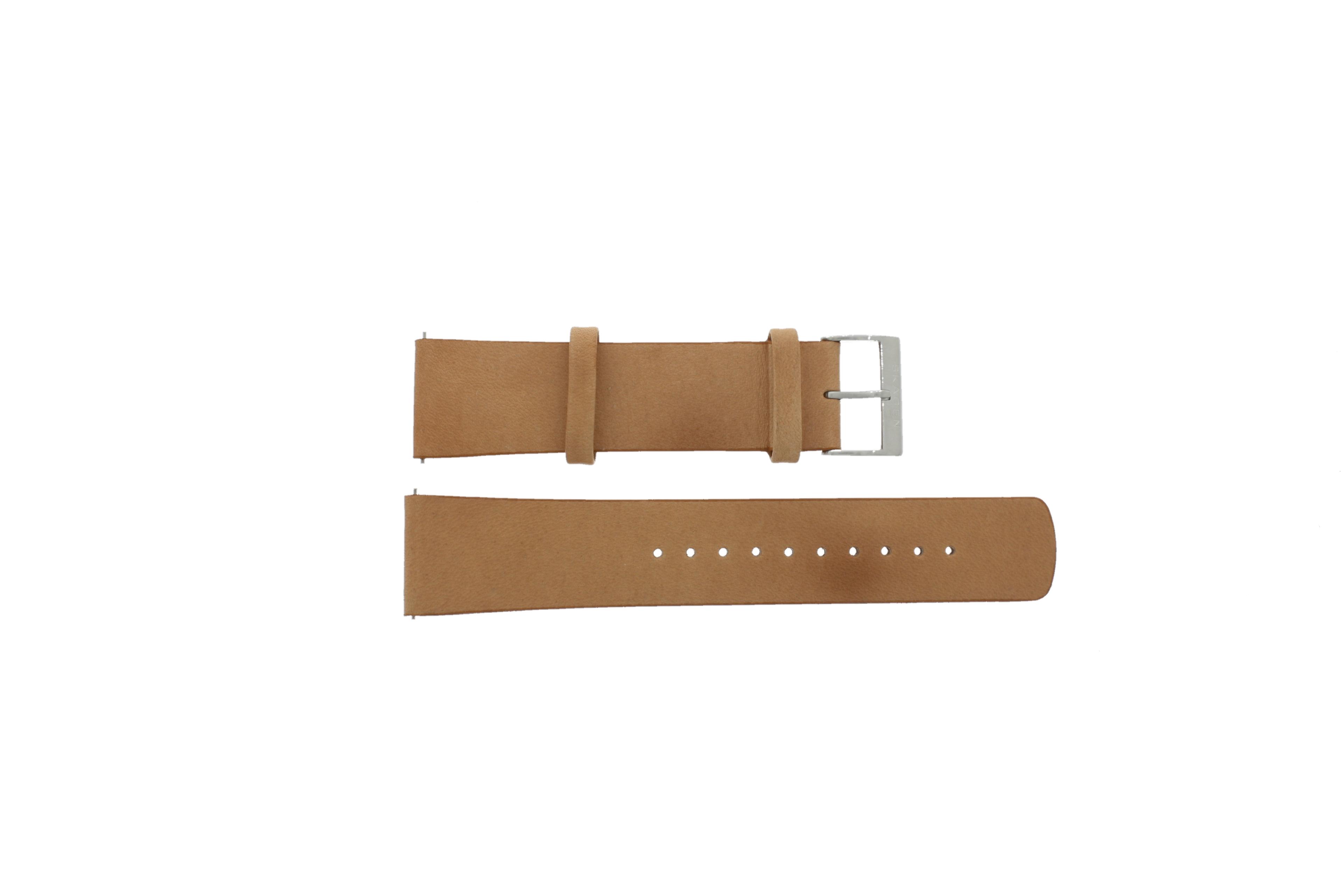 Watch strap Skagen SKW6498 Leather Cognac 22mm