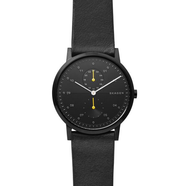 Watch strap Skagen SKW6499 Leather Black 22mm