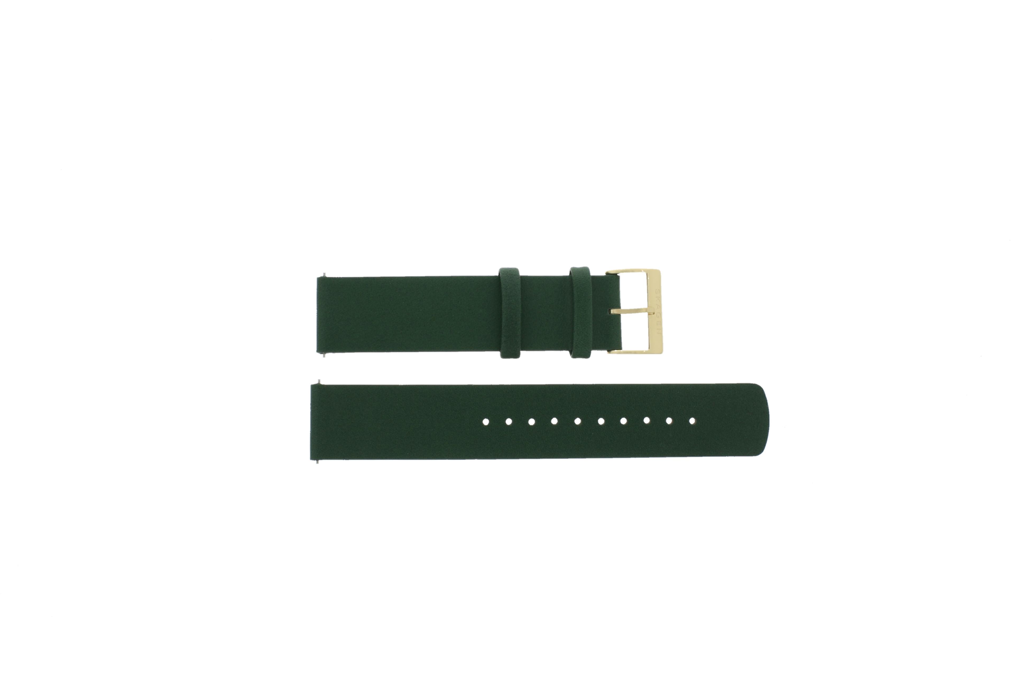 Watch strap Skagen SKW6861 Leather Green 20mm