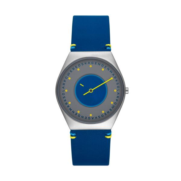 Watch strap Skagen SKW6873 Leather Blue 22mm