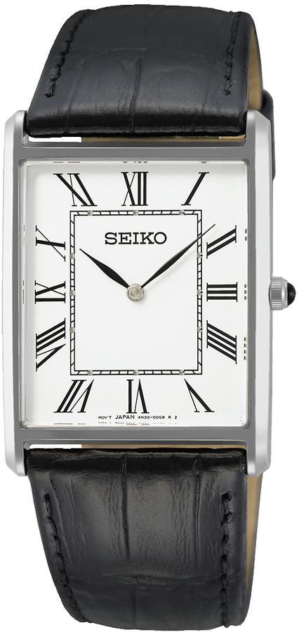 Watch strap Seiko SWR049P1 Leather Black 23mm