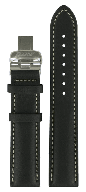 Watch strap Tissot T0144101605700 / T600025440 Leather Black 19mm