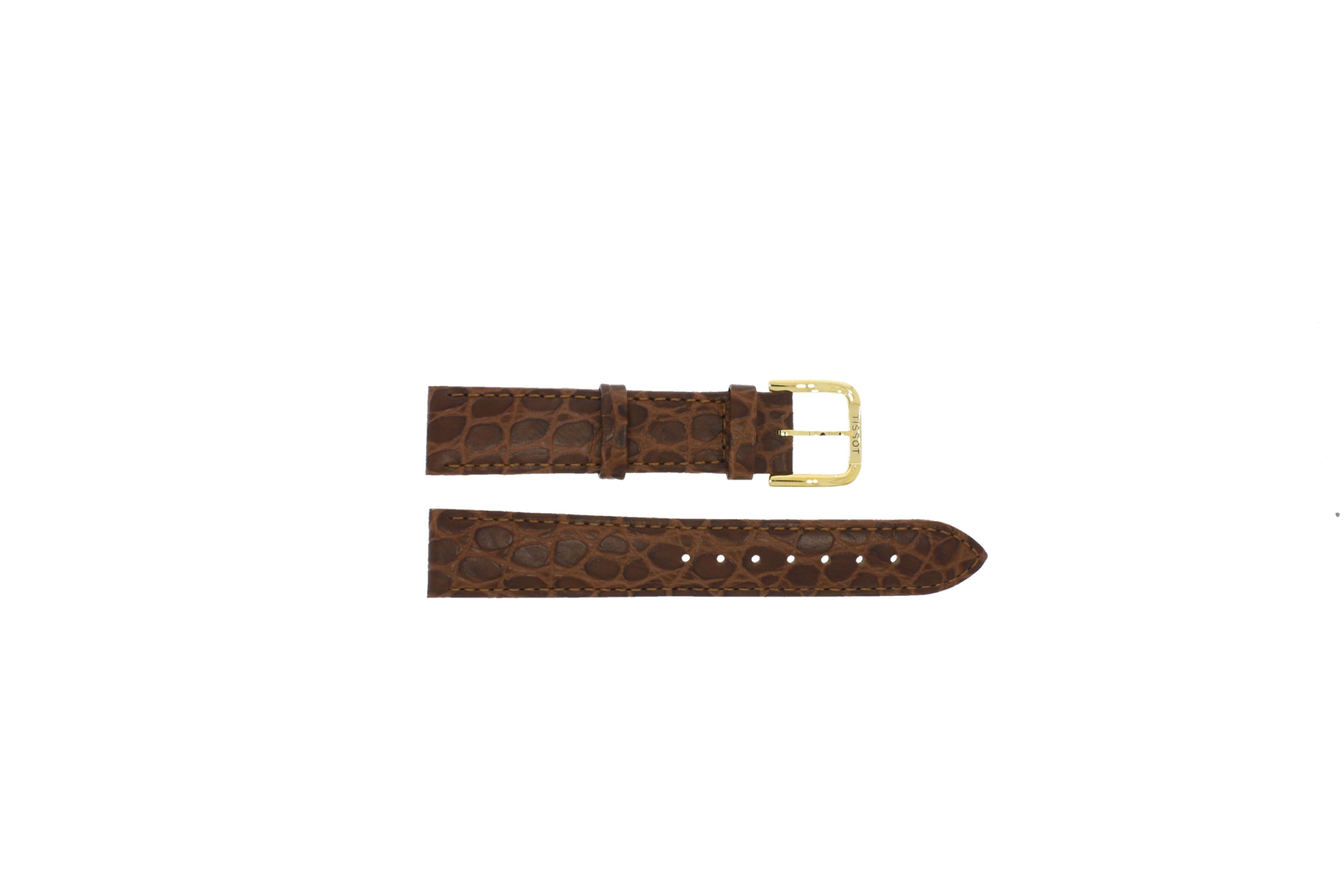 Watch strap Tissot T52541131A / T870.970.122 / T600013060 Croco leather Brown 18mm