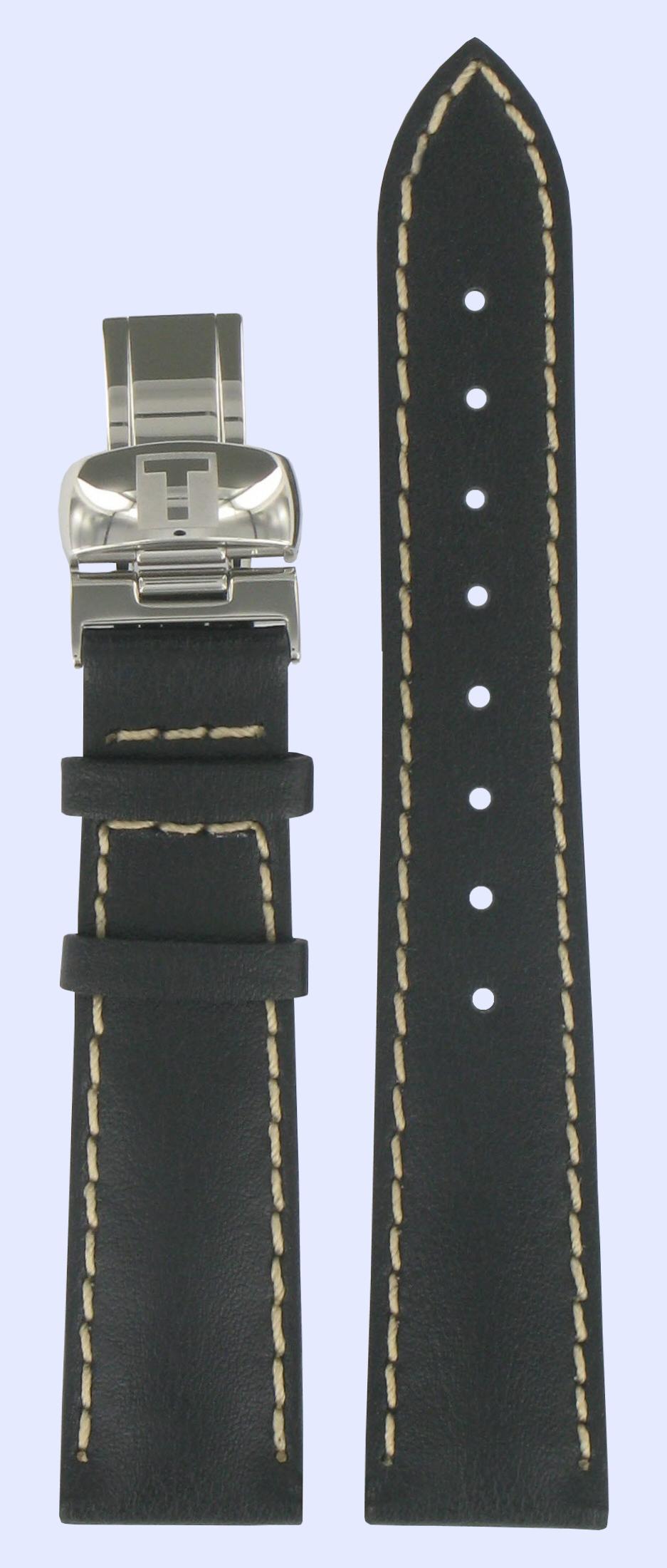 Watch strap Tissot T600017225 Leather Black 17mm