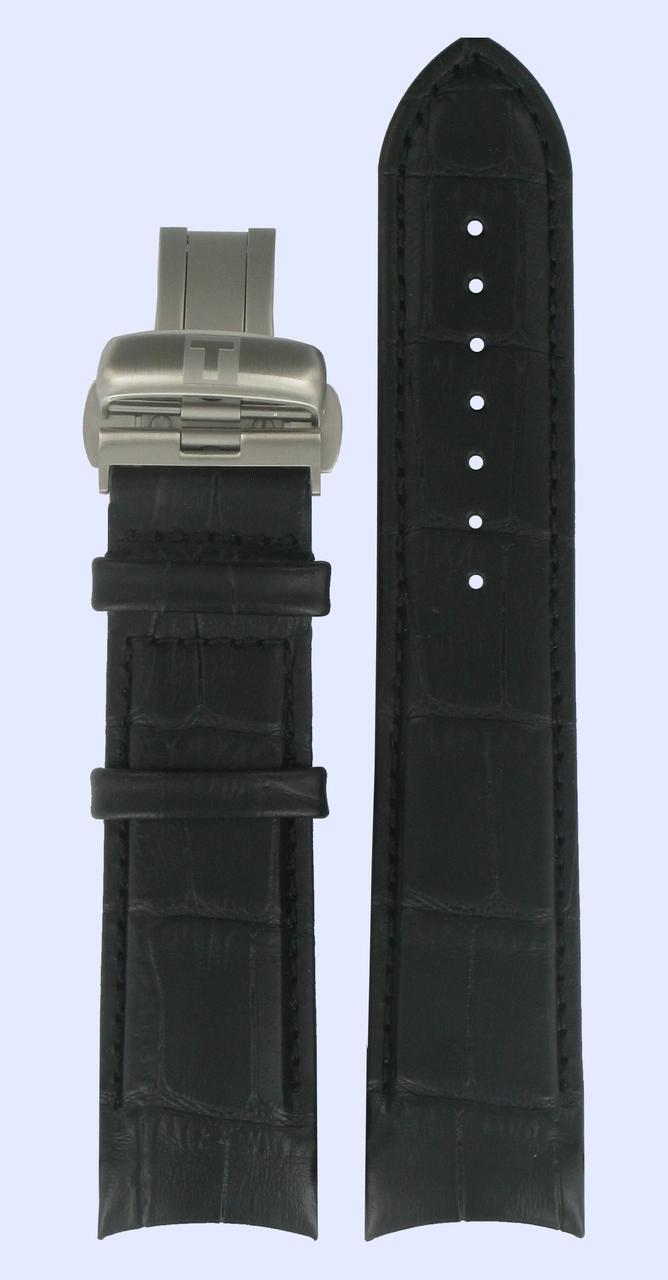 Watch strap Tissot T035.407.16.051.00 - T600041201 / XL Croco leather Black 22mm