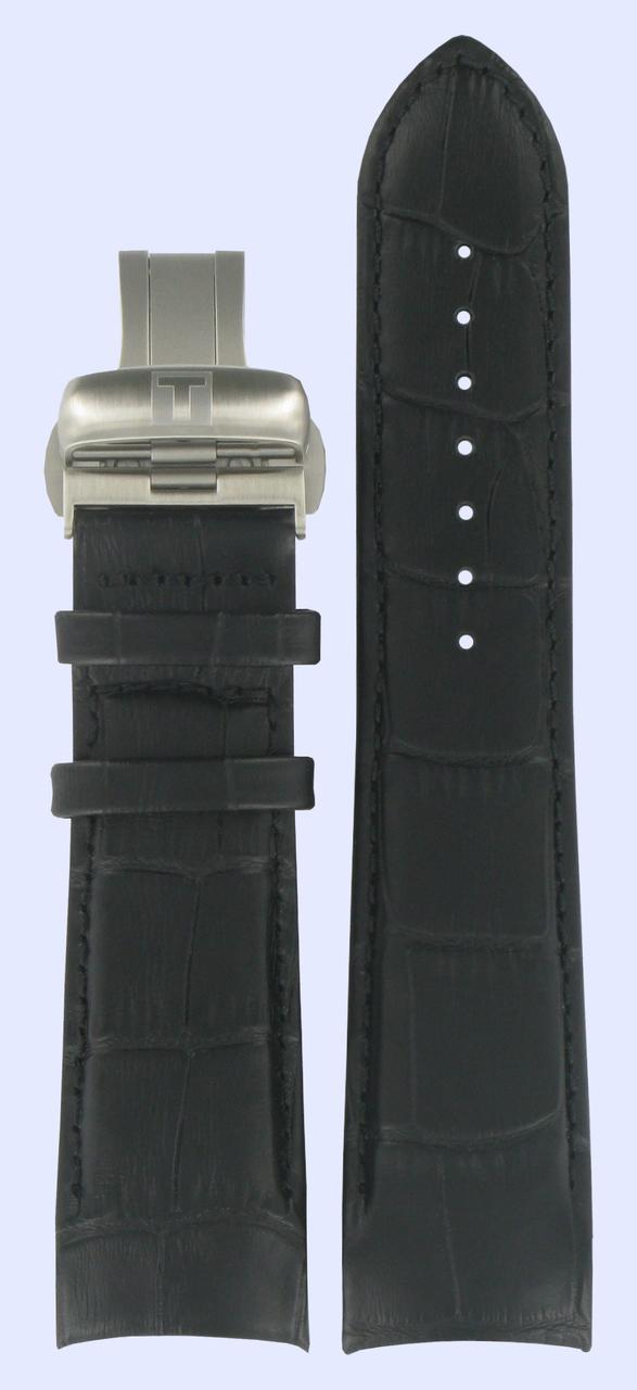 Watch strap Tissot T0356171605100A / T035-6171605100A / T600028581 Croco leather Black 23mm