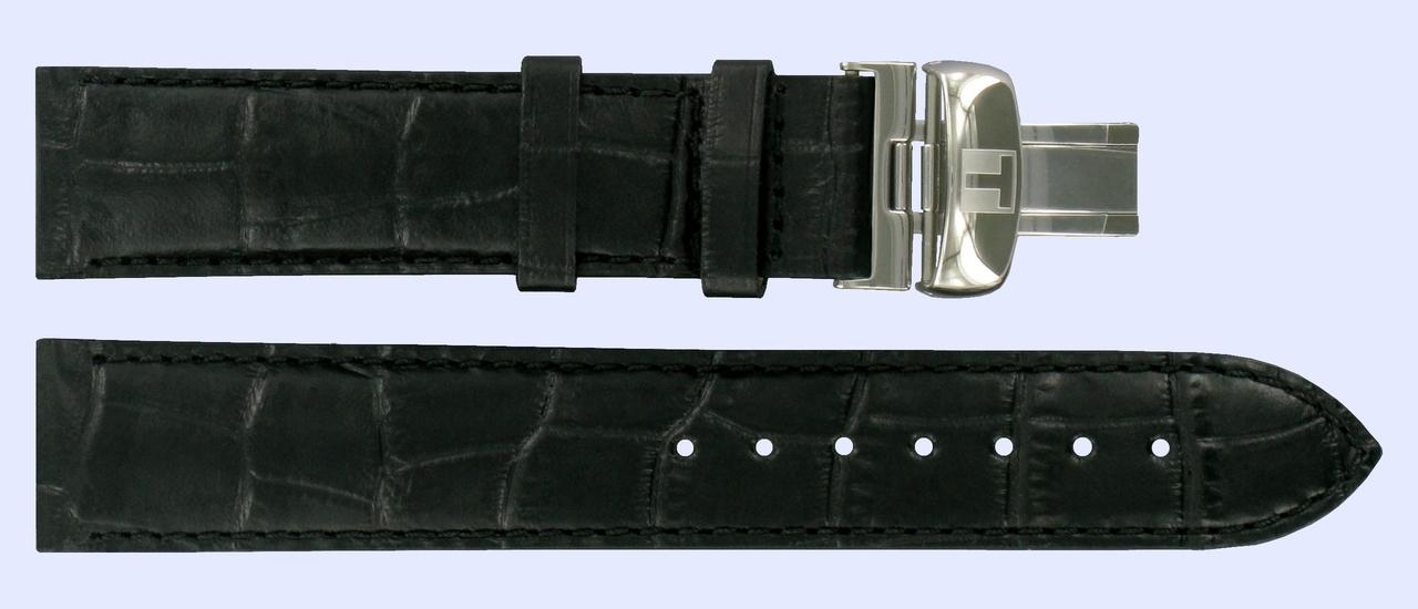 Watch strap Tissot PR100 / T600031149 / AUTOMATICS III Leather Black 19mm