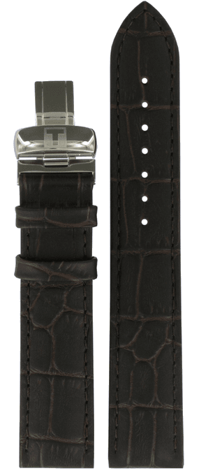 Watch strap Tissot T0554171601701 / T600032780 Croco leather Brown 19mm