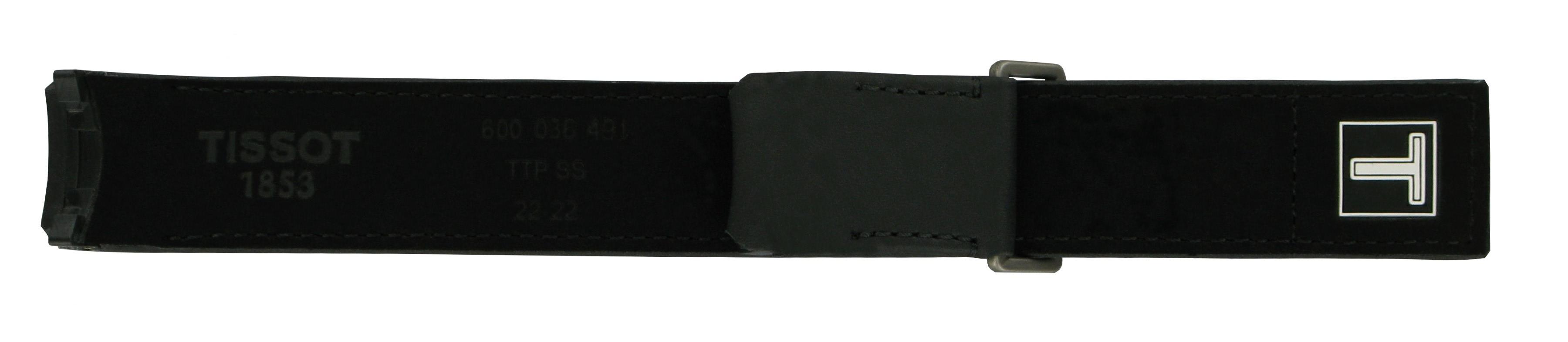 Watch strap Smartwatch Tissot T600036491 / T0914204604100A Leather Black 22mm