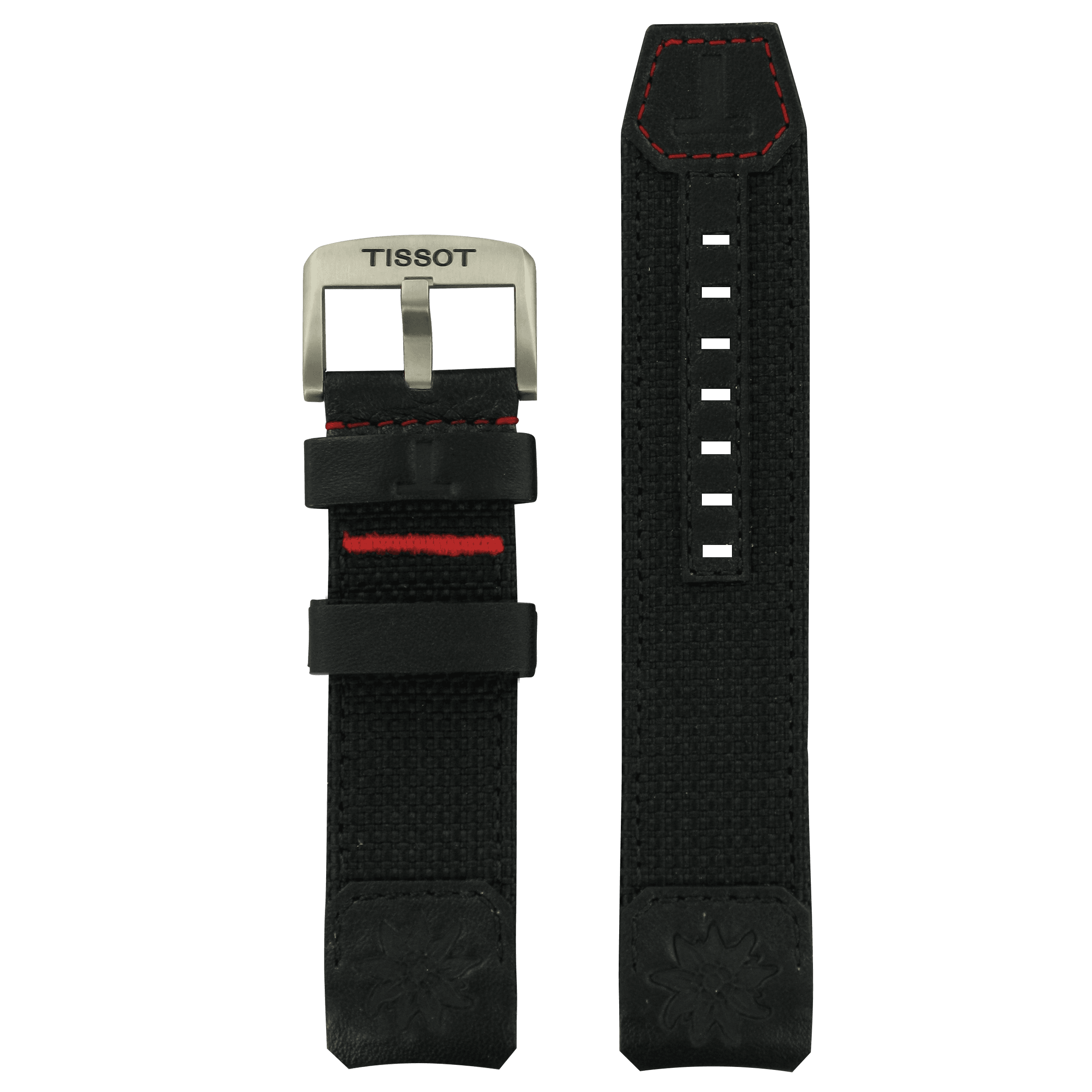 Watch strap Tissot T600038302 Leather/Textiles Black 22mm