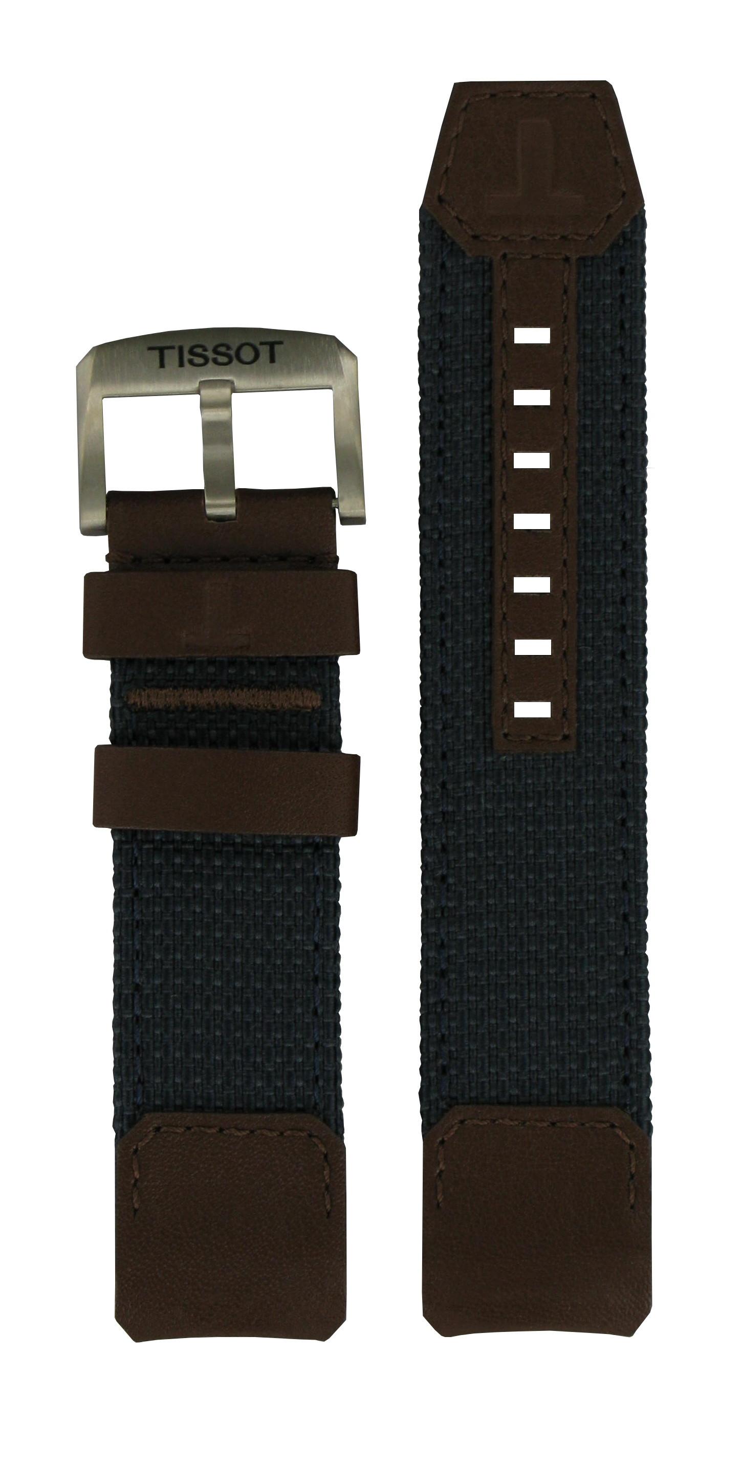 Watch strap Tissot T604036911 Leather/Textiles Black