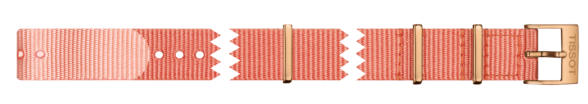 Watch strap Tissot T604039697 Nylon/perlon Pink 15mm