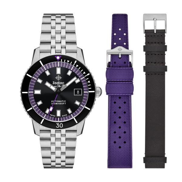 Watch strap Zodiac ZO9285 Rubber Purple 20mm