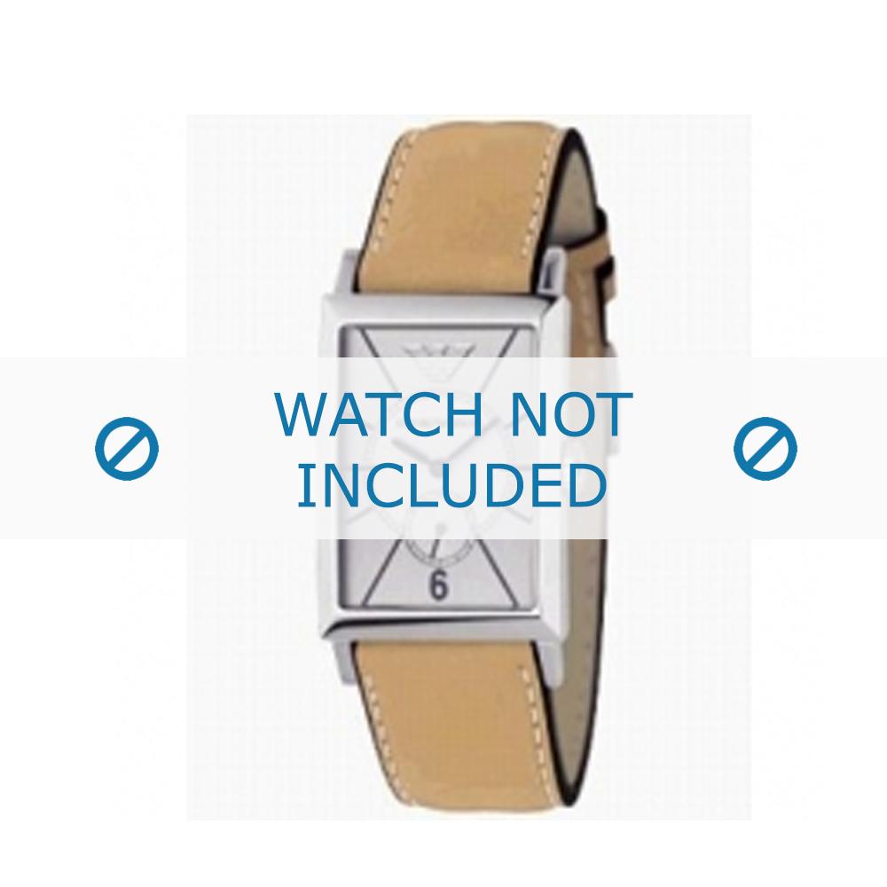 Watch strap Armani AR0128 Leather Cognac 20mm