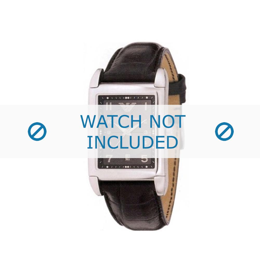 Armani watch strap AR-0272 Croco leather Black 22mm