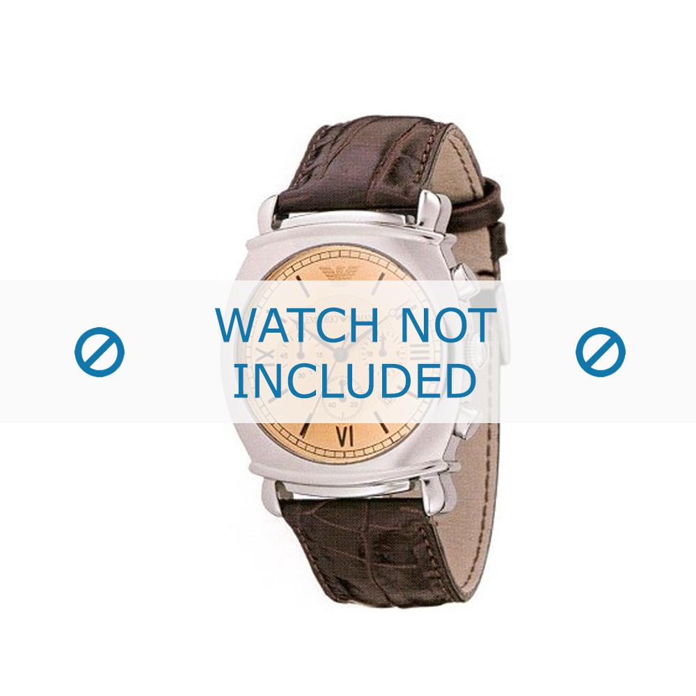 Watch strap Armani AR0286 Leather Brown 24mm