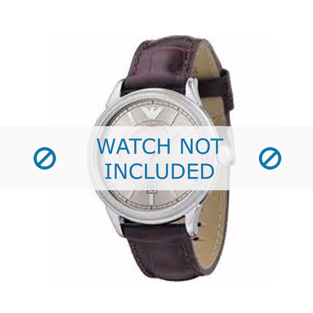 Watch strap Armani AR0540 Leather Bordeaux 21mm