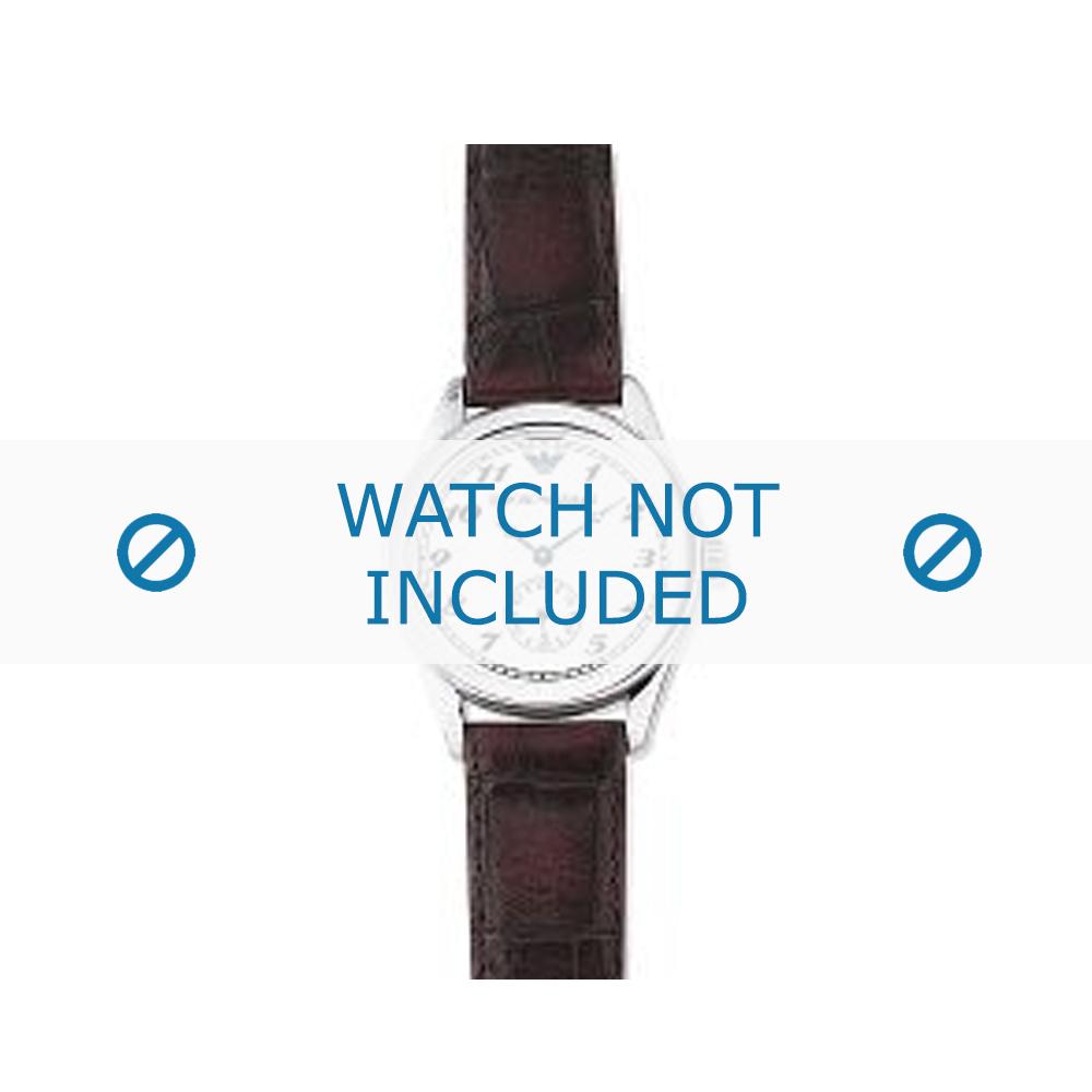 Armani watch strap AR-0600 Leather Dark brown 18mm