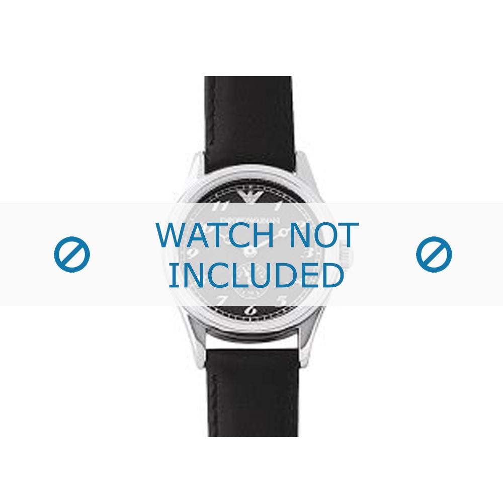 Armani watch strap AR-0605 Leather Black 14mm