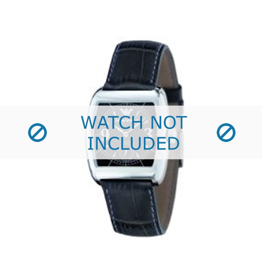 Armani watch strap AR-0902 Leather Dark blue 20mm