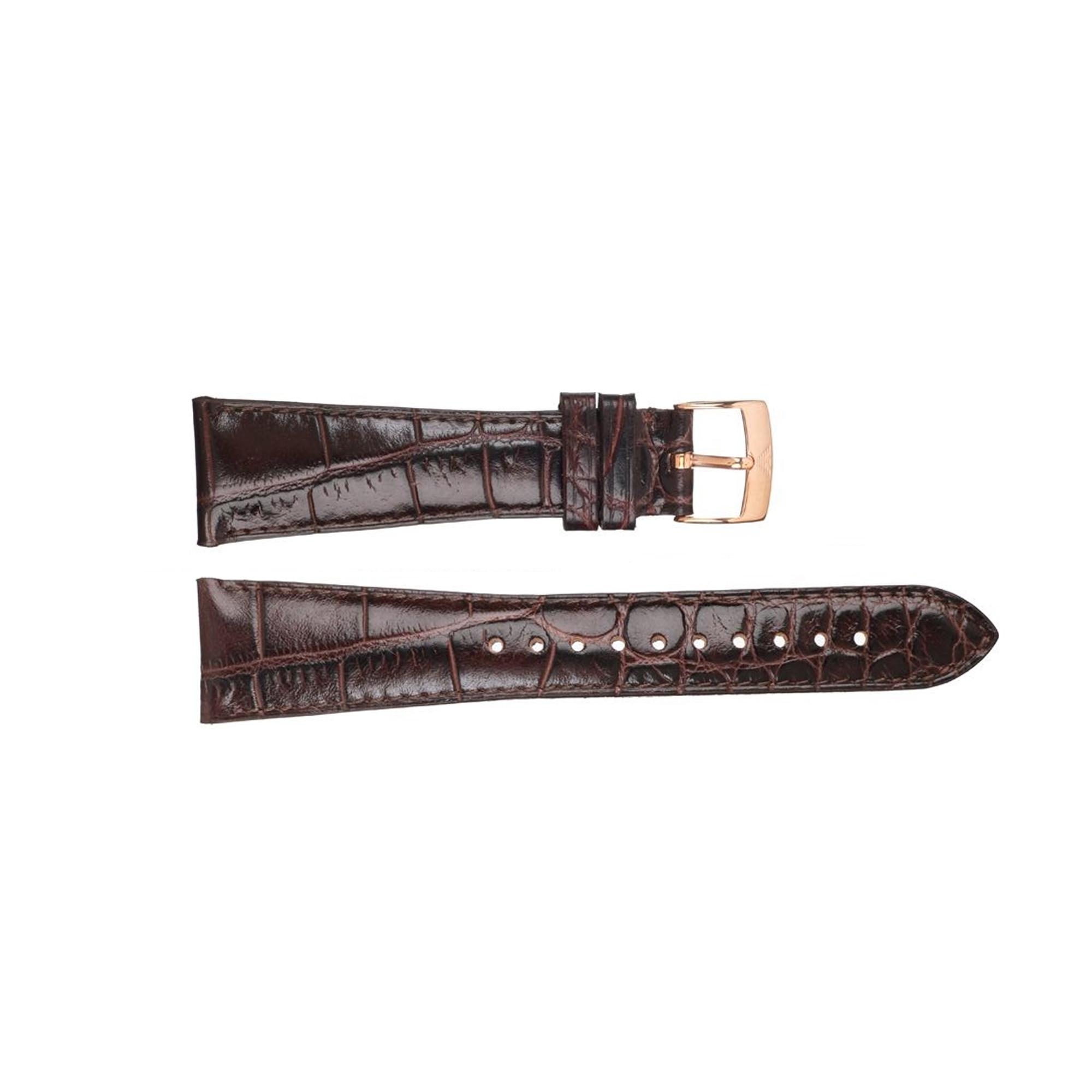 Watch strap Armani AR0293 Croco leather Brown 22mm