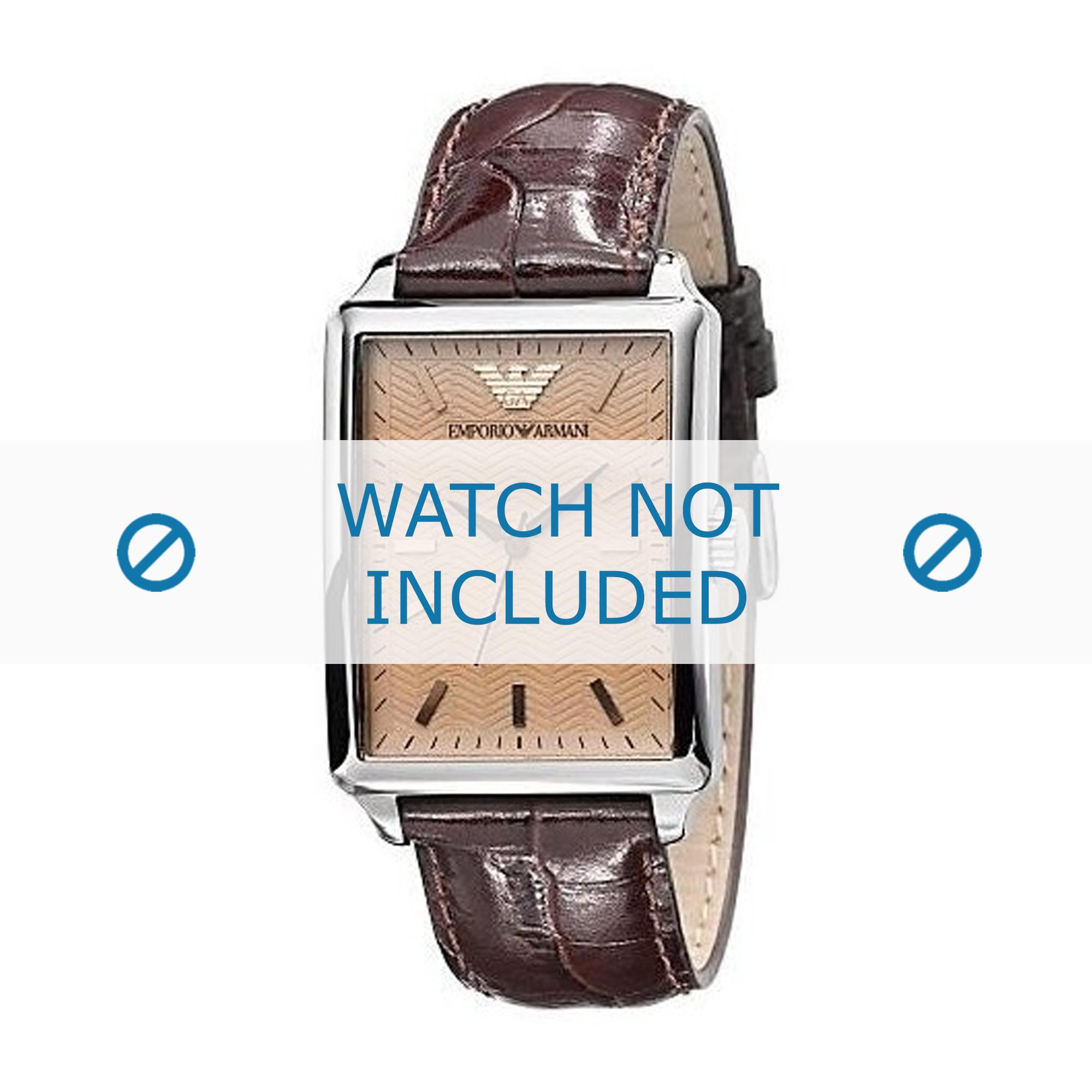 Watch strap Armani AR0407 Leather Brown 22mm