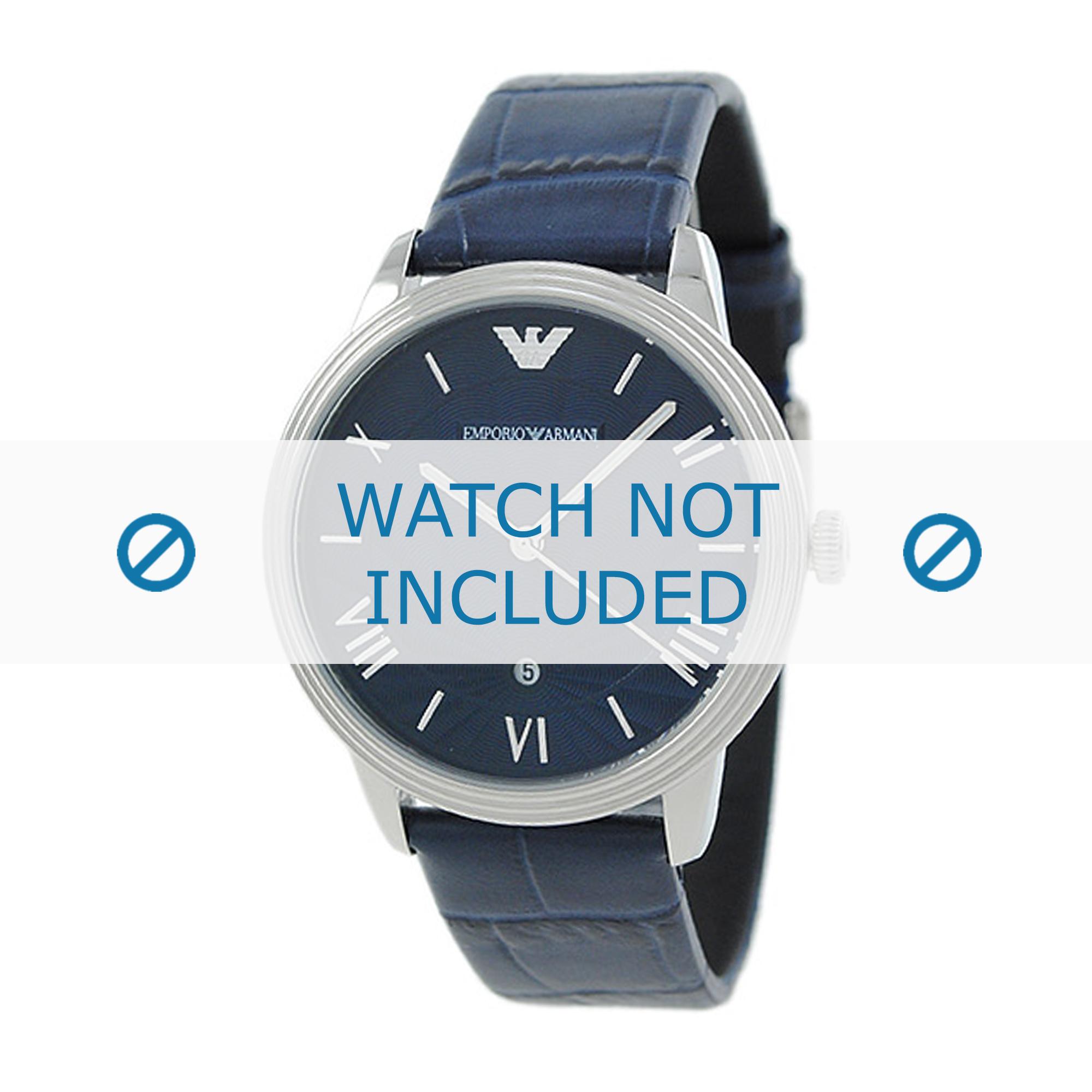 Watch strap Armani AR1651 Leather Blue 20mm