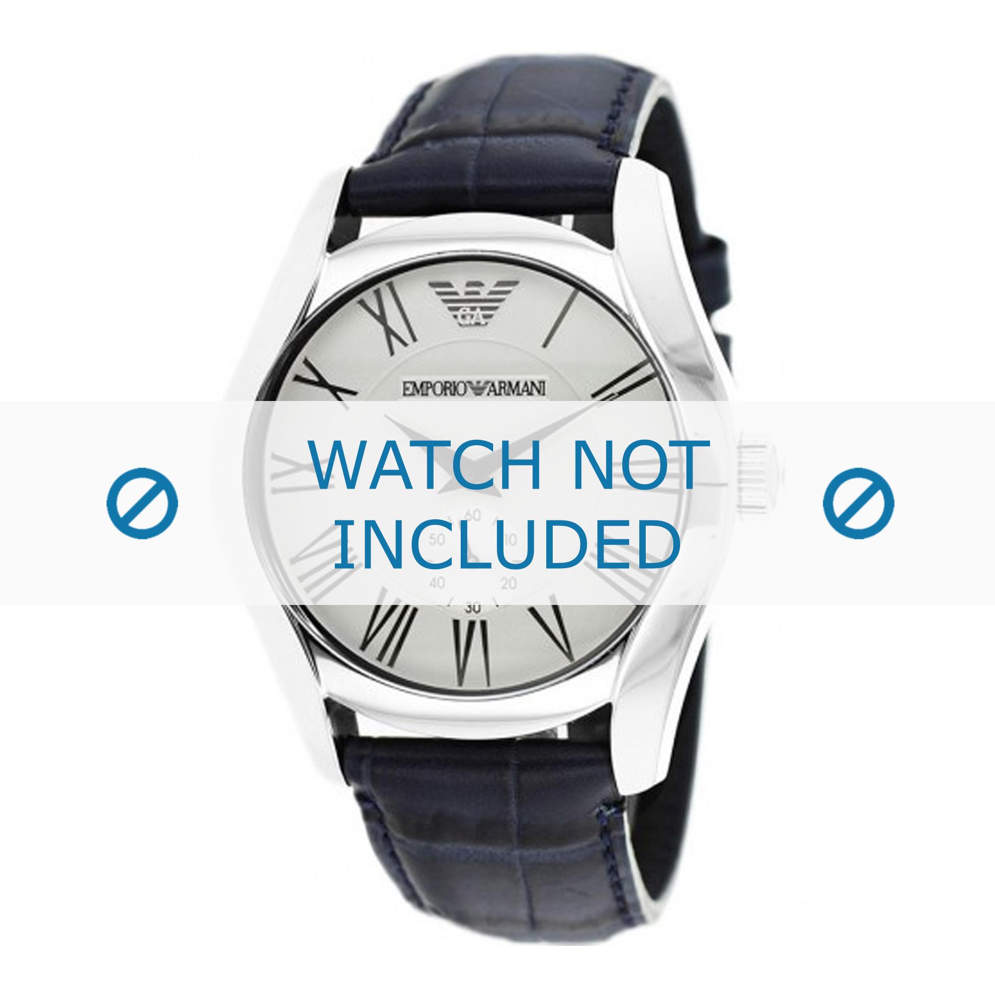 Watch strap Armani AR1666 Leather Blue 22mm