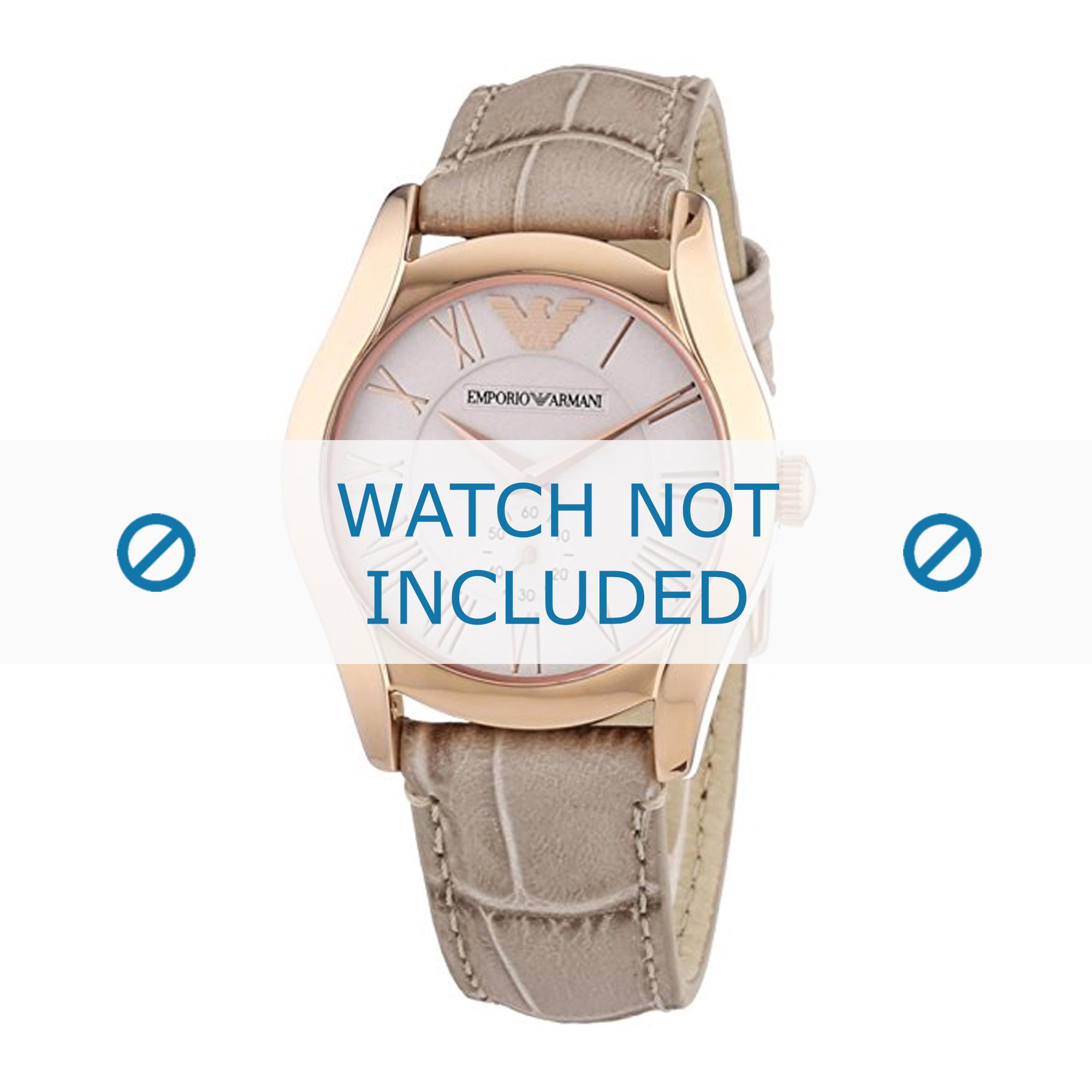 Watch strap Armani AR1670 Leather Beige 18mm