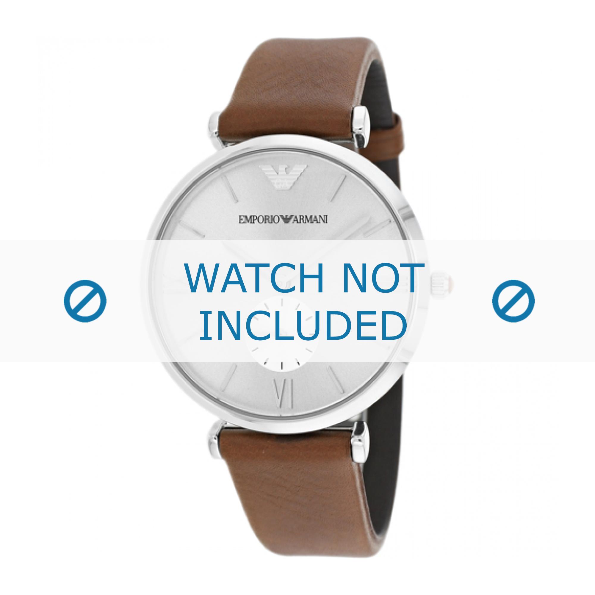 Watch strap Armani AR1675 Leather Brown 18mm