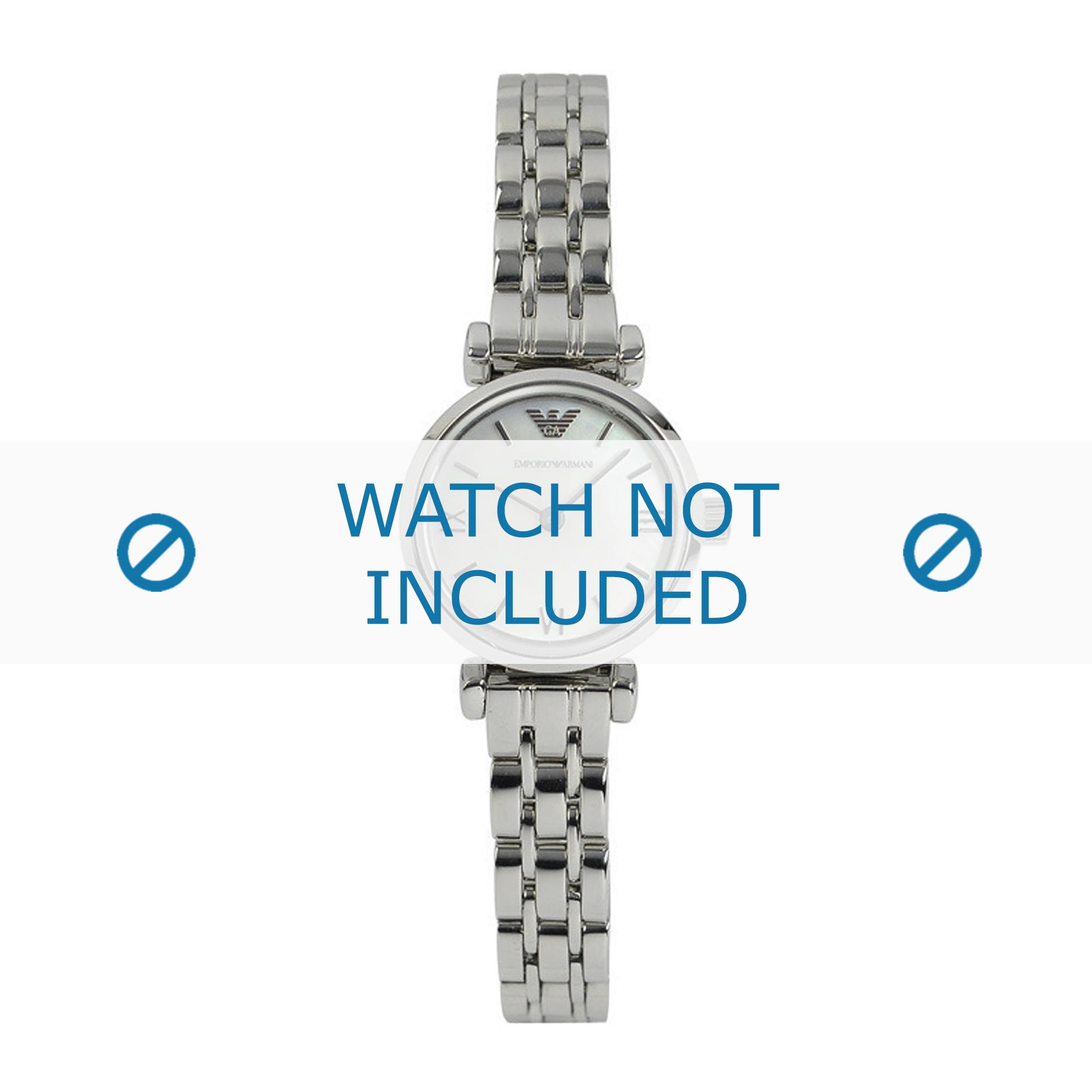 Armani watch strap AR1688 Stainless steel Silver 10mm