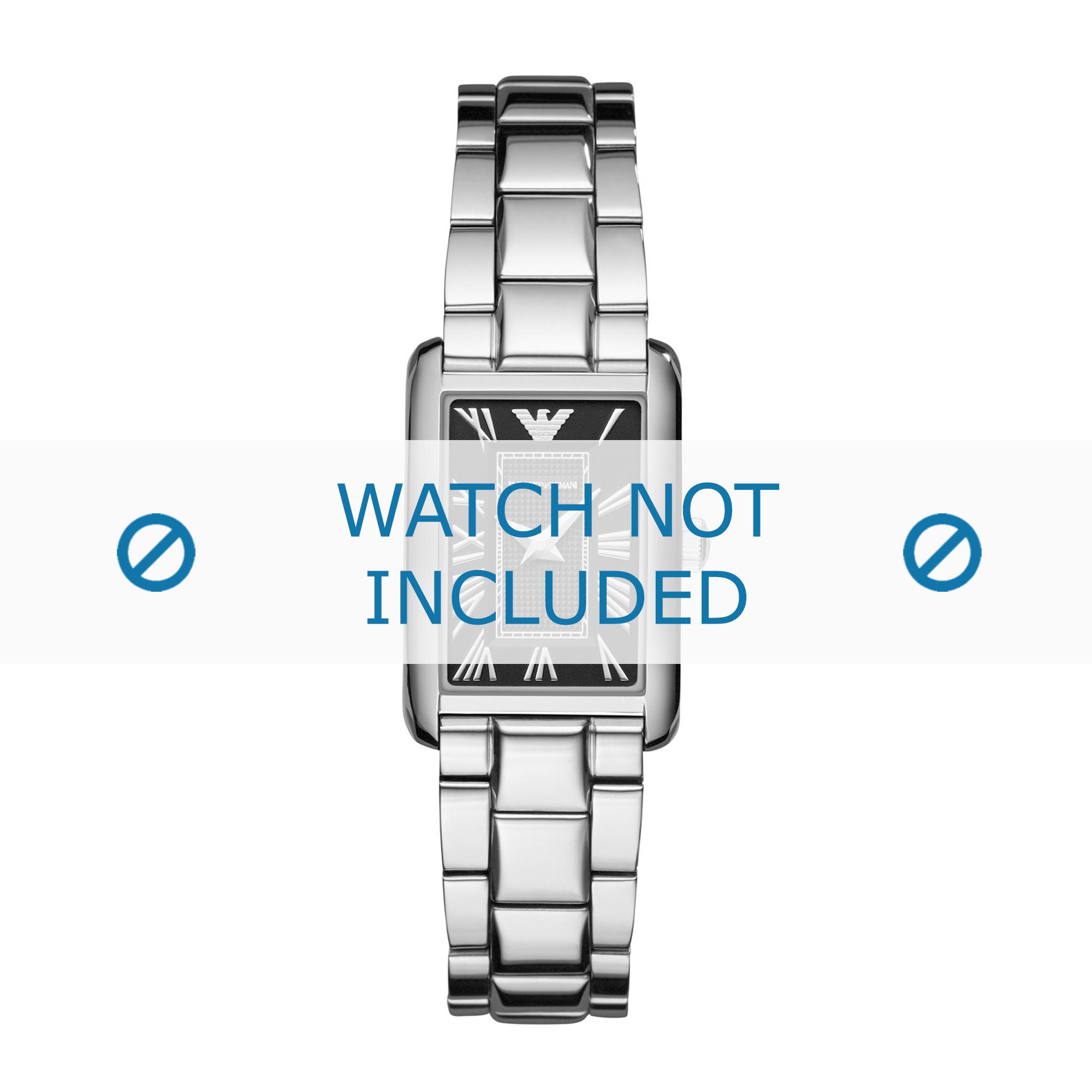 Armani watch strap AR1738 Stainless steel Silver 15mm