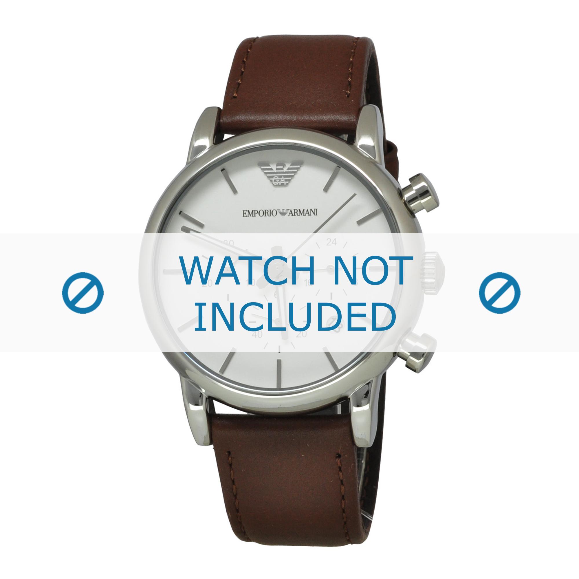 Watch strap Armani AR1846 Leather Brown 20mm