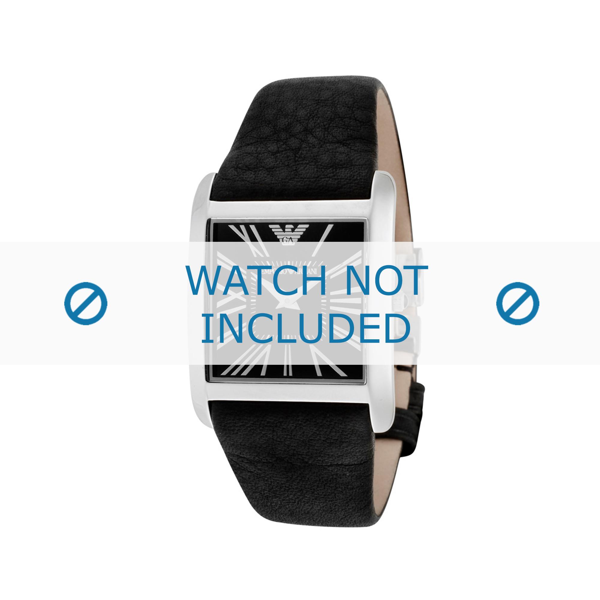 Watch strap Armani AR2007 Leather Black 24mm