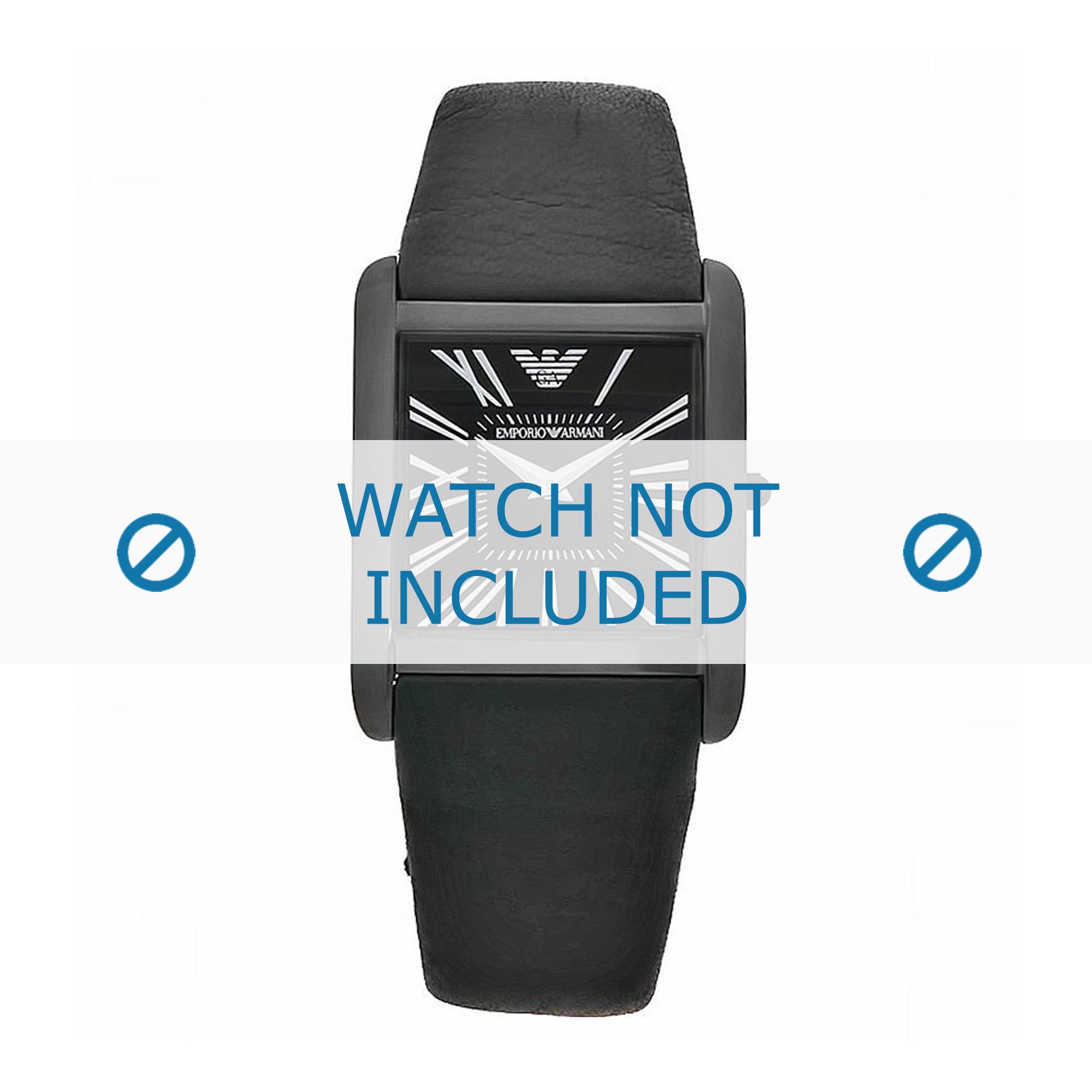 Armani watch strap AR2027 Leather Black 24mm