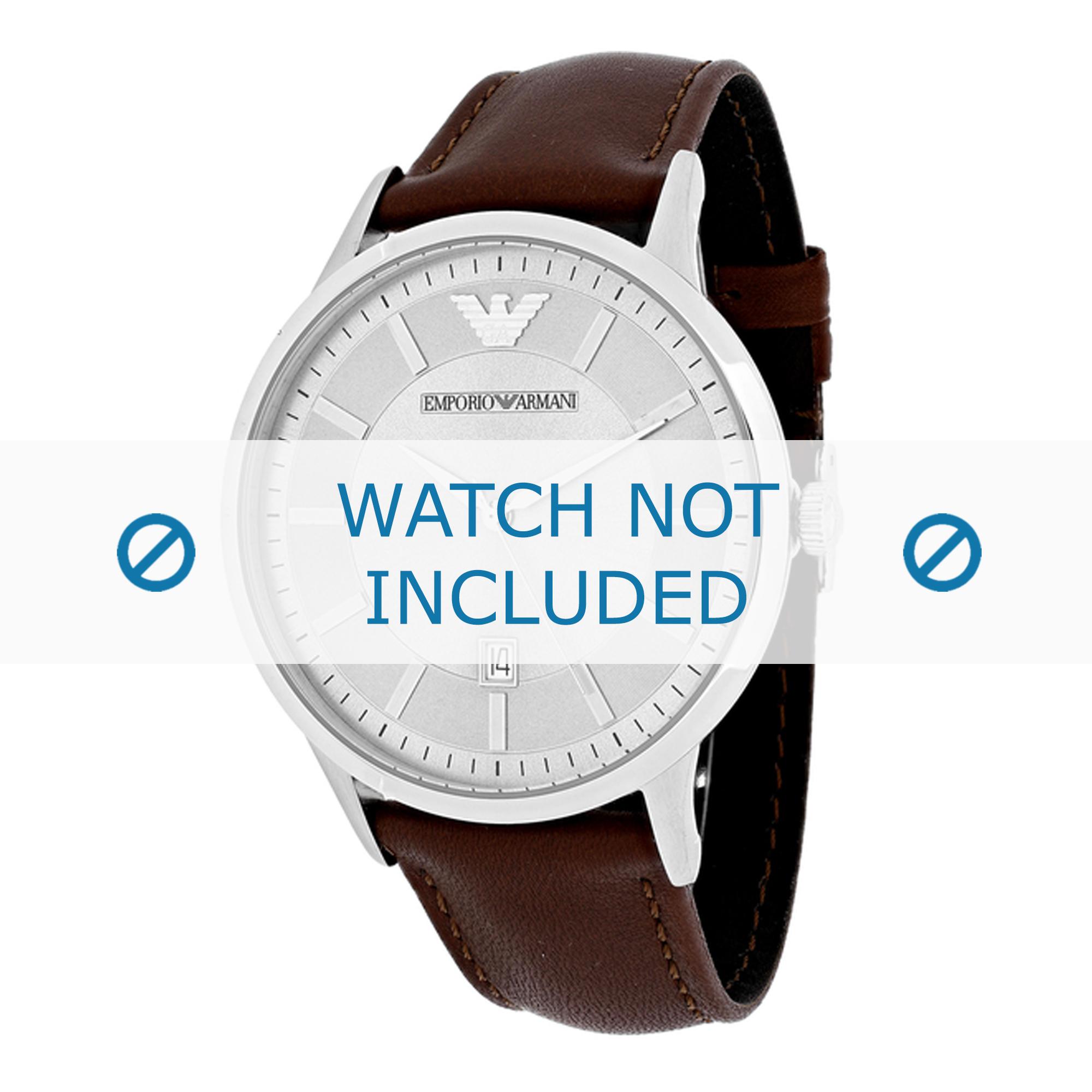 Watch strap Armani AR2463 Leather Brown 22mm