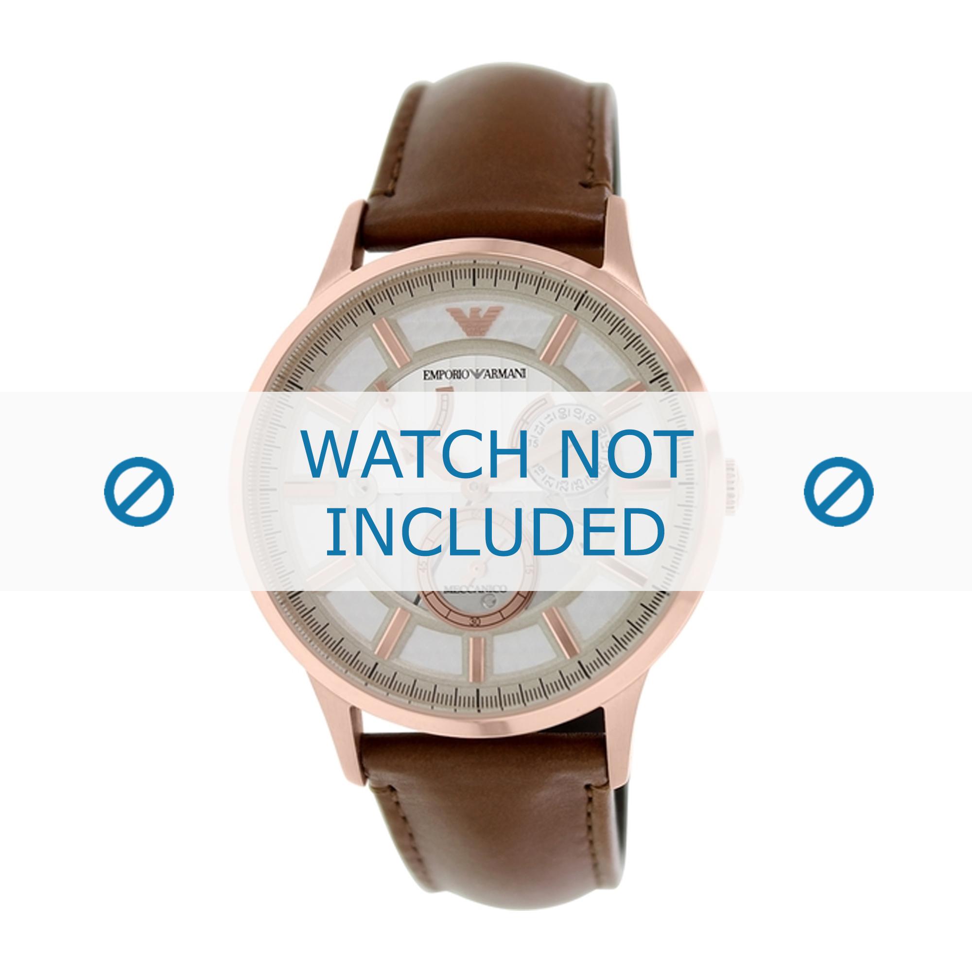 Watch strap Armani AR4662 Leather Brown 22mm